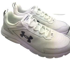 Under Armour Womens Sz 11 White Black UA Charged Assert 9 Running Shoes